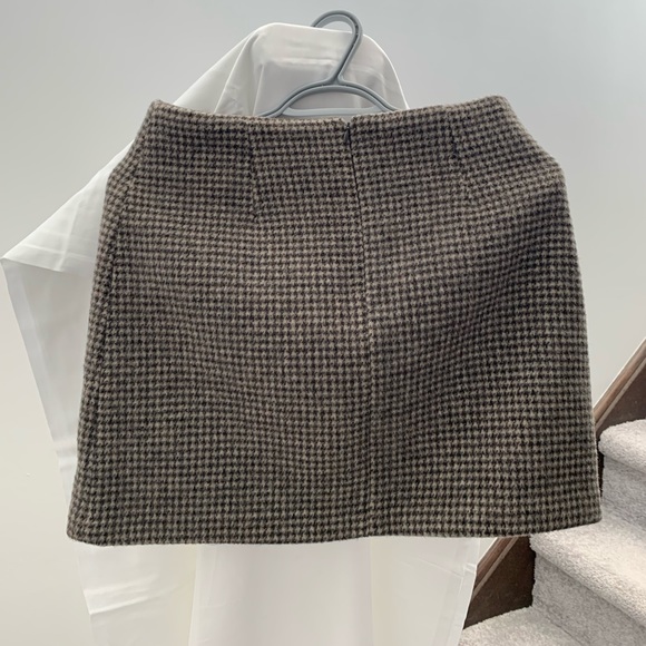Korean street brand/ brown check A- line wool skirt/ S size - Picture 2 of 4